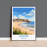 Cromer Beach Travel Print, Travel Poster of Cromer , Norfolk Gift, England, Norfolk Art, Cromer Beach Gift, Wall Art Print NQ Media Designs
