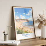 Cromer Beach Travel Print, Travel Poster of Cromer , Norfolk Gift, England, Norfolk Art, Cromer Beach Gift, Wall Art Print NQ Media Designs