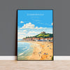 Scarborough Beach Travel Print, Travel Poster of Scarborough, North Yorkshire Gift, England, Norfolk Art, Scarborough Gift, Wall Art Print
