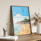 Scarborough Beach Travel Print, Travel Poster of Scarborough, North Yorkshire Gift, England, Norfolk Art, Scarborough Gift, Wall Art Print NQ Media Designs