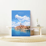 Korcula Travel Print, Travel Poster of Korcula, Croatia, Korcula Art, Korcula Gift, Wall Art Print NQ Media Designs