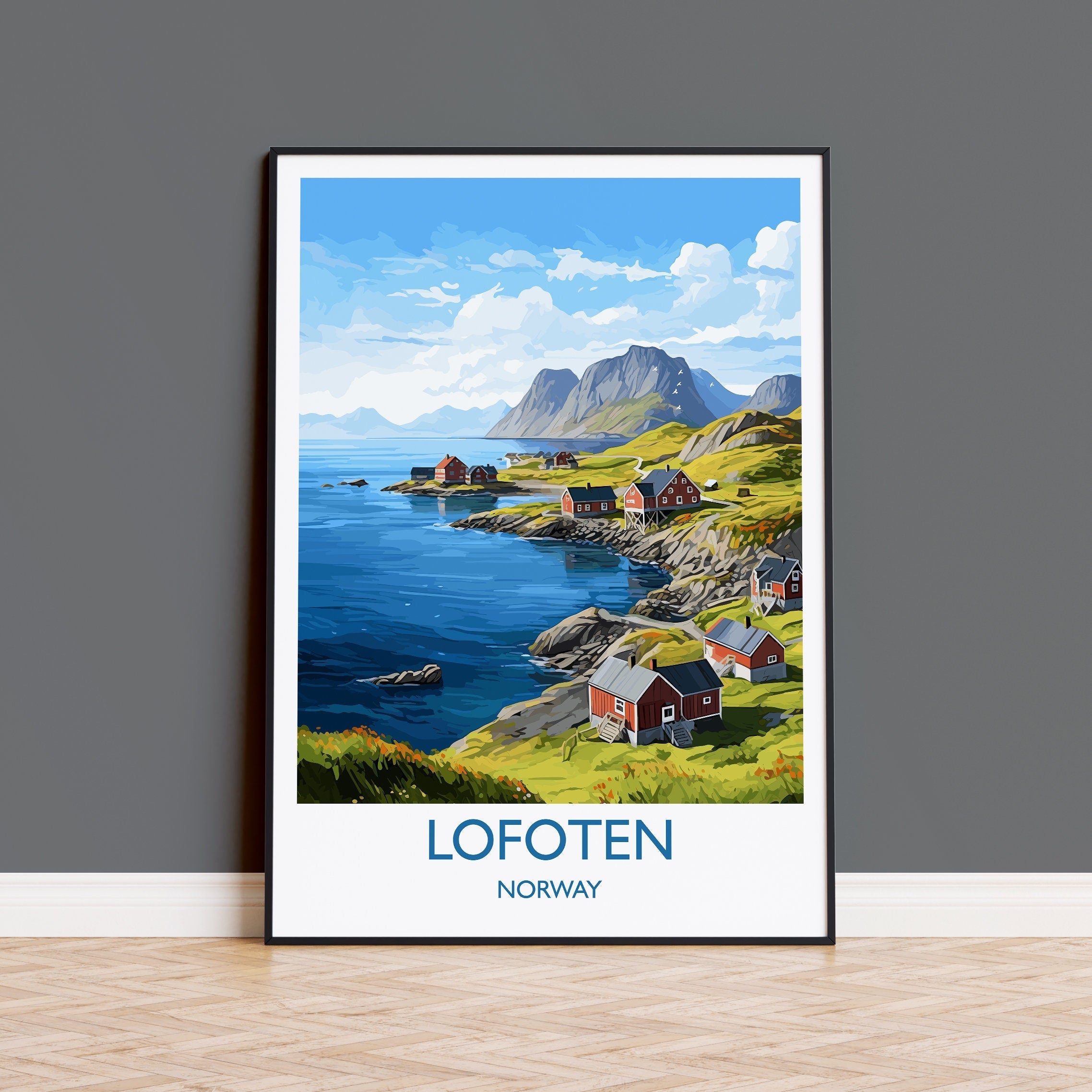 Lofoten Islands Travel Print, Travel Poster of Lofoten,Lofoten Islands Art Print, Norwegian Wall Print, Lofoten Gift,Lofoten Artwork NQ Media Designs