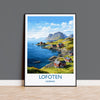 Lofoten Islands Travel Print, Travel Poster of Lofoten,Lofoten Islands Art Print, Norwegian Wall Print, Lofoten Gift,Lofoten Artwork