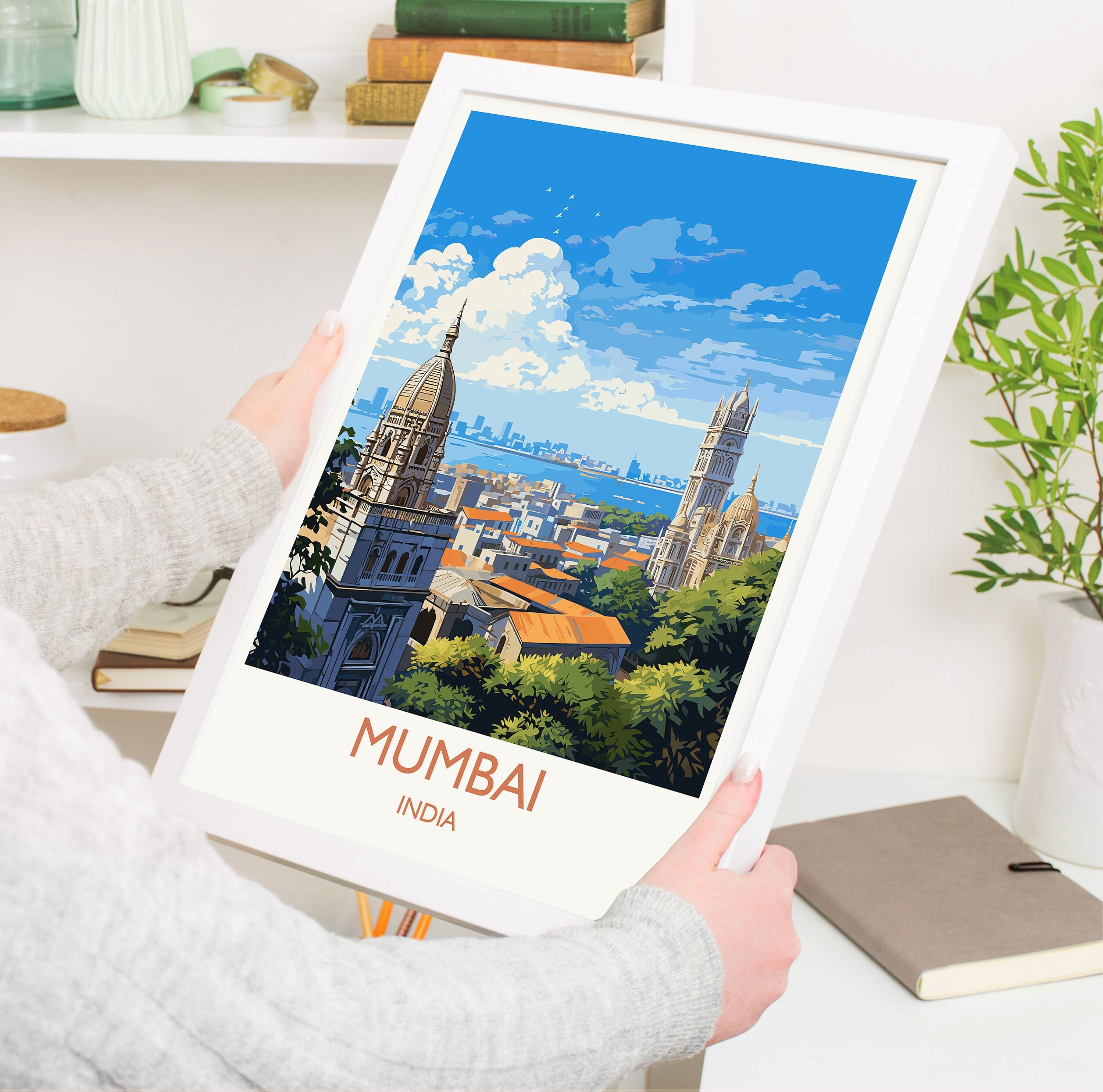 Mumbai Travel Print, Travel Poster of Mumbai, India, Mumbai Art Gift, Wall Art Print NQ Media Designs