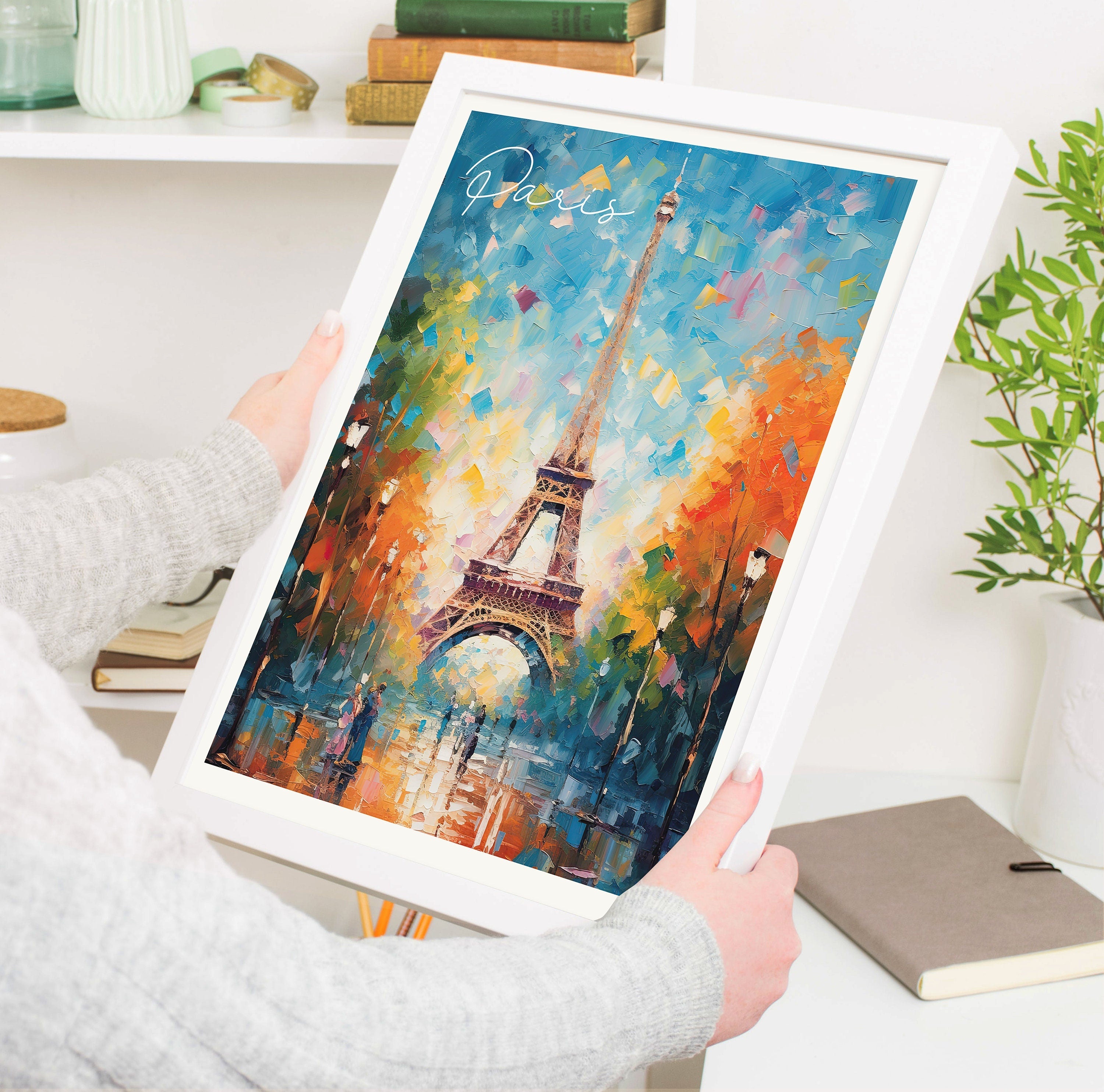 Paris Eiffel Tower Print, Travel Poster of Eiffel Tower Paris, Abstract Art , Paris Art Gift, France, Wall Art Print NQ Media Designs