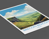 Brecon Beacons Travel Poster, Brecon Beacons Travel Print, Wales, Welsh Art, Brecon Beacons Gift, Wall Art Print NQ Media Designs