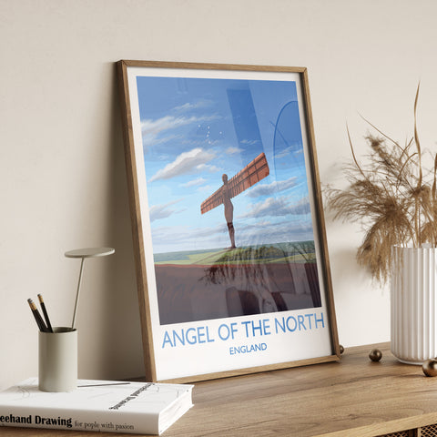 Angel of the North Poster Wall Art, Travel Print of Angel of the North, England, Angel of the North Art Gift, Wall Art Print
