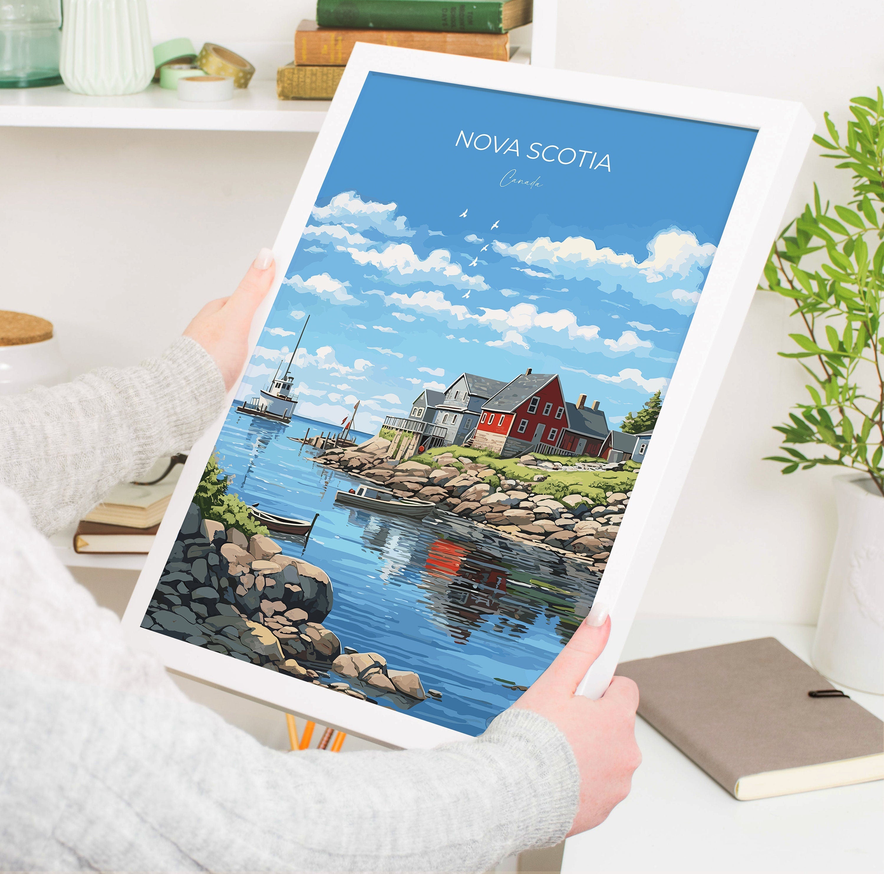 Nova Scotia Print, Travel Poster of Nova Scotia, Nova Scotia Gift, Canada Art Gift, Travel Gift NQ Media Designs