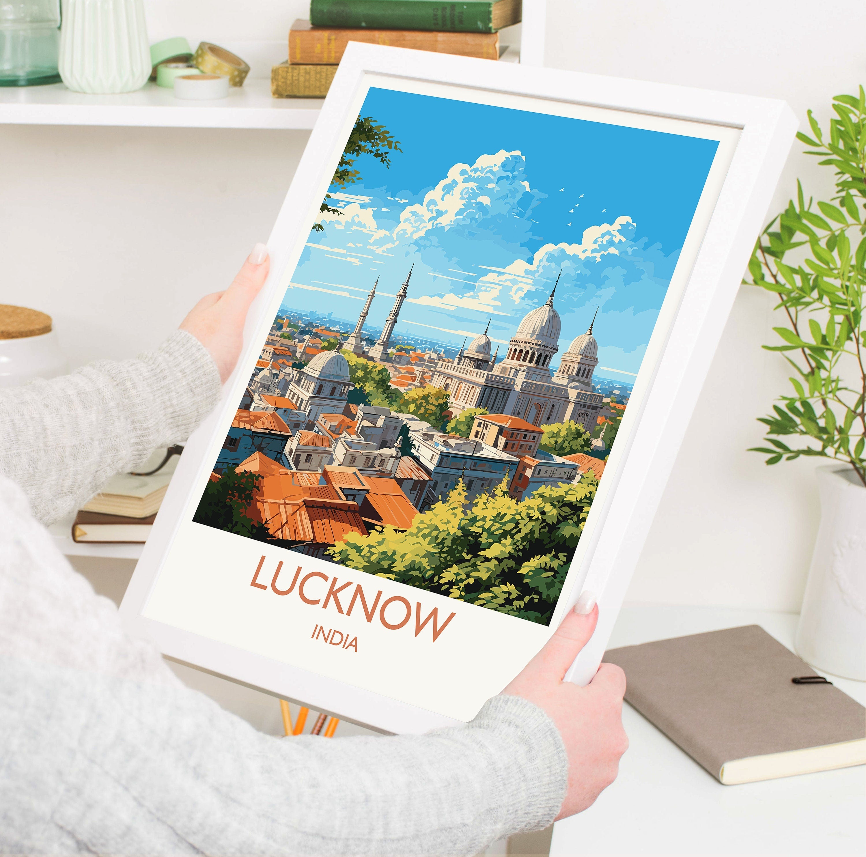 Lucknow Travel Print, Travel Poster of Lucknow, India, Lucknow Art Gift, Wall Art Print NQ Media Designs