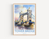Tower Bridge Poster, Travel Print of Tower Bridge, London, England, Tower Bridge Art Gift, London Travel Watercolour Gift NQ Media Designs