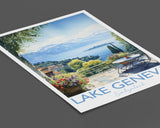 Lake Geneva Poster, Travel Print of Lake Geneva, Lake Geneva, Switzerland, Lake Geneva Art Gift, Switzerland Travel Watercolour Gift NQ Media Designs