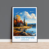 New Hampshire Poster, Travel Print of New Hampshire, New Hampshire State, USA, Travel Gift NQ Media Designs
