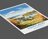 Maryland Poster, Travel Print of Maryland, Maryland State, USA, Travel Gift NQ Media Designs