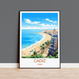 Cadiz Travel Print Wall Art, Travel Poster of Cadiz , Spain, CadizArt Gift, Spanish Coast Art NQ Media Designs