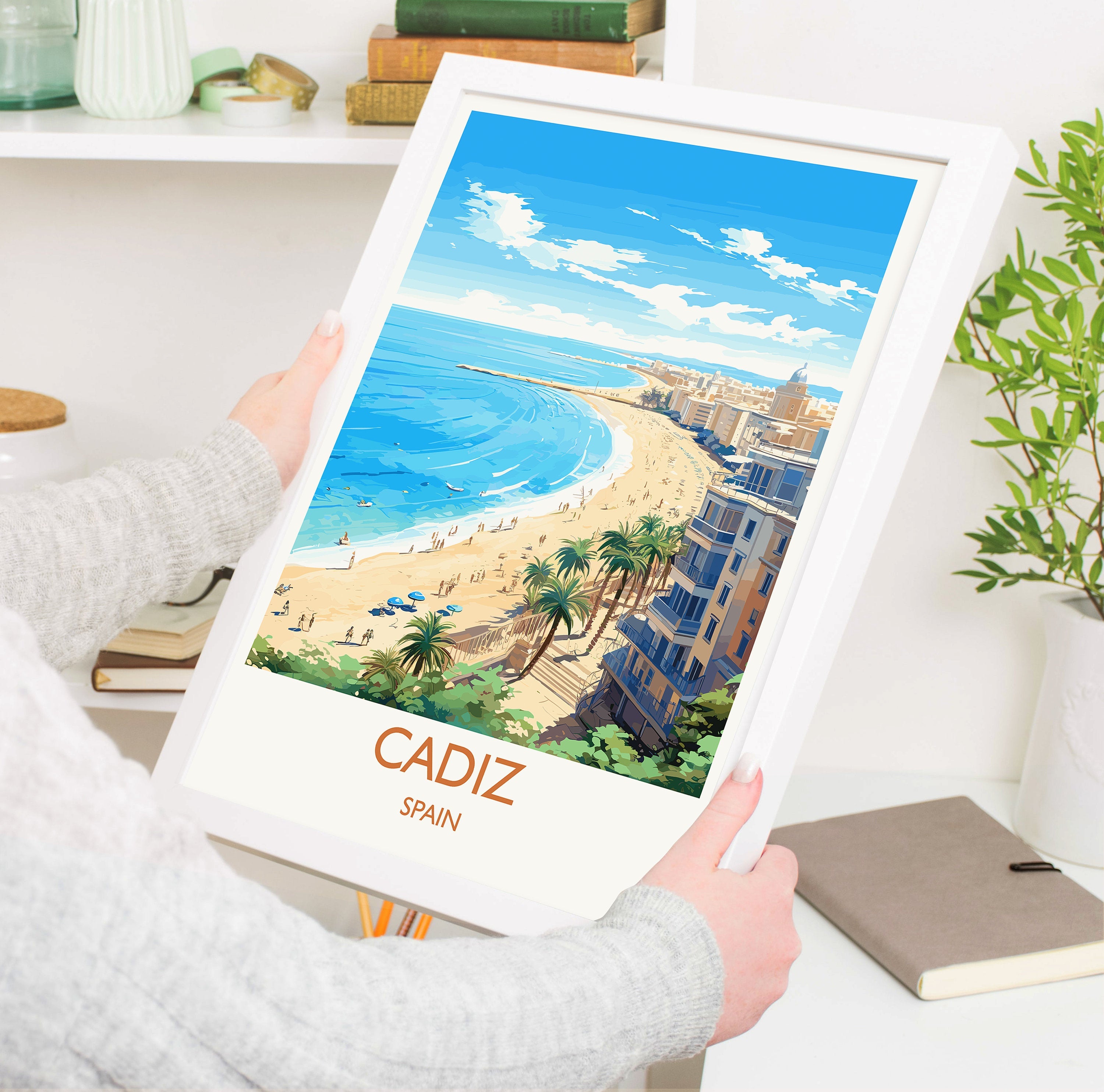 Cadiz Travel Print Wall Art, Travel Poster of Cadiz , Spain, CadizArt Gift, Spanish Coast Art NQ Media Designs