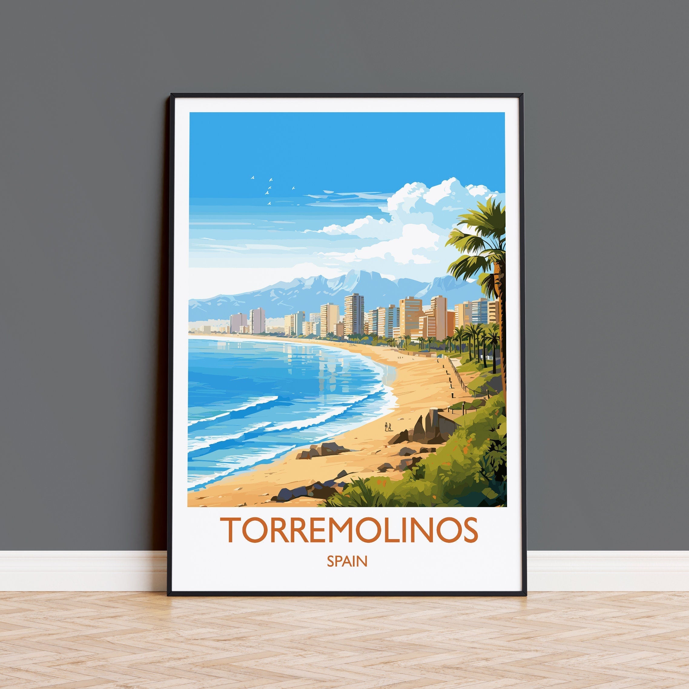 Torremolinos Travel Print Wall Art, Travel Poster of Torremolinos, Spain, TorremolinosArt Gift, Costa Del Sol Art NQ Media Designs