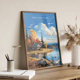 New Hampshire Print, Travel Poster of New Hampshire, New Hampshire State, New Hampshire Art Gift, USA, Travel Gift NQ Media Designs