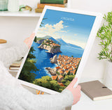 Croatia Travel Print, Travel Poster of Croatia, Croatia Art Gift, Dalmatian coast gift, Europe Wall Art, Travel Gift NQ Media Designs
