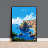 Croatia Travel Poster, Travel Print of Croatia, Croatia Art Gift, Dalmatian coast gift, Europe Wall Art, Travel Gift NQ Media Designs