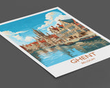 Ghent Poster, Travel Print of Ghent, Ghent Gift Art, Belgium Wall Art, Travel Gift NQ Media Designs
