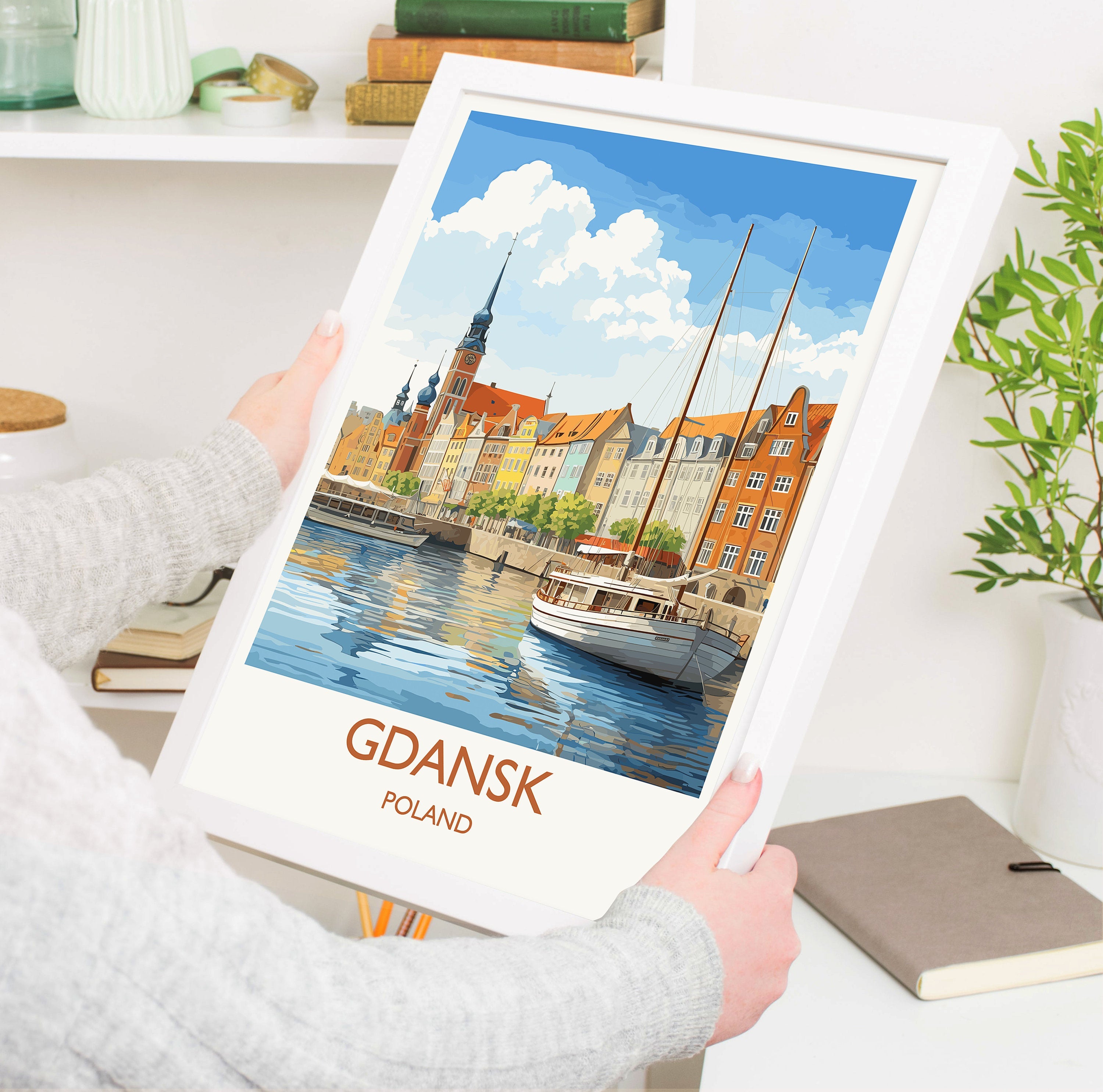 Gdansk Poster, Travel Print of Gdansk, Gdansk Gift Art, Poland Wall Art, Travel Gift NQ Media Designs