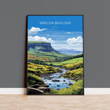 Brecon Beacons Poster, Brecon Beacons Travel Print, Wales, Welsh Art, Brecon Beacons Gift, Wall Art Print NQ Media Designs