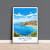 Kefalonia Travel Print, Travel Poster of Kefalonia, Greece, Kefalonia Art Gift, Wall Art Print NQ Media Designs