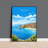Kefalonia Print, Travel Poster of Kefalonia, Greece, Kefalonia Gift Art, Wall Art Print NQ Media Designs