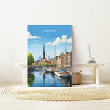 Hamburg Print, Travel Poster of Hamburg, Hamburg Gift Art, Germany Wall Art, Travel Gift NQ Media Designs