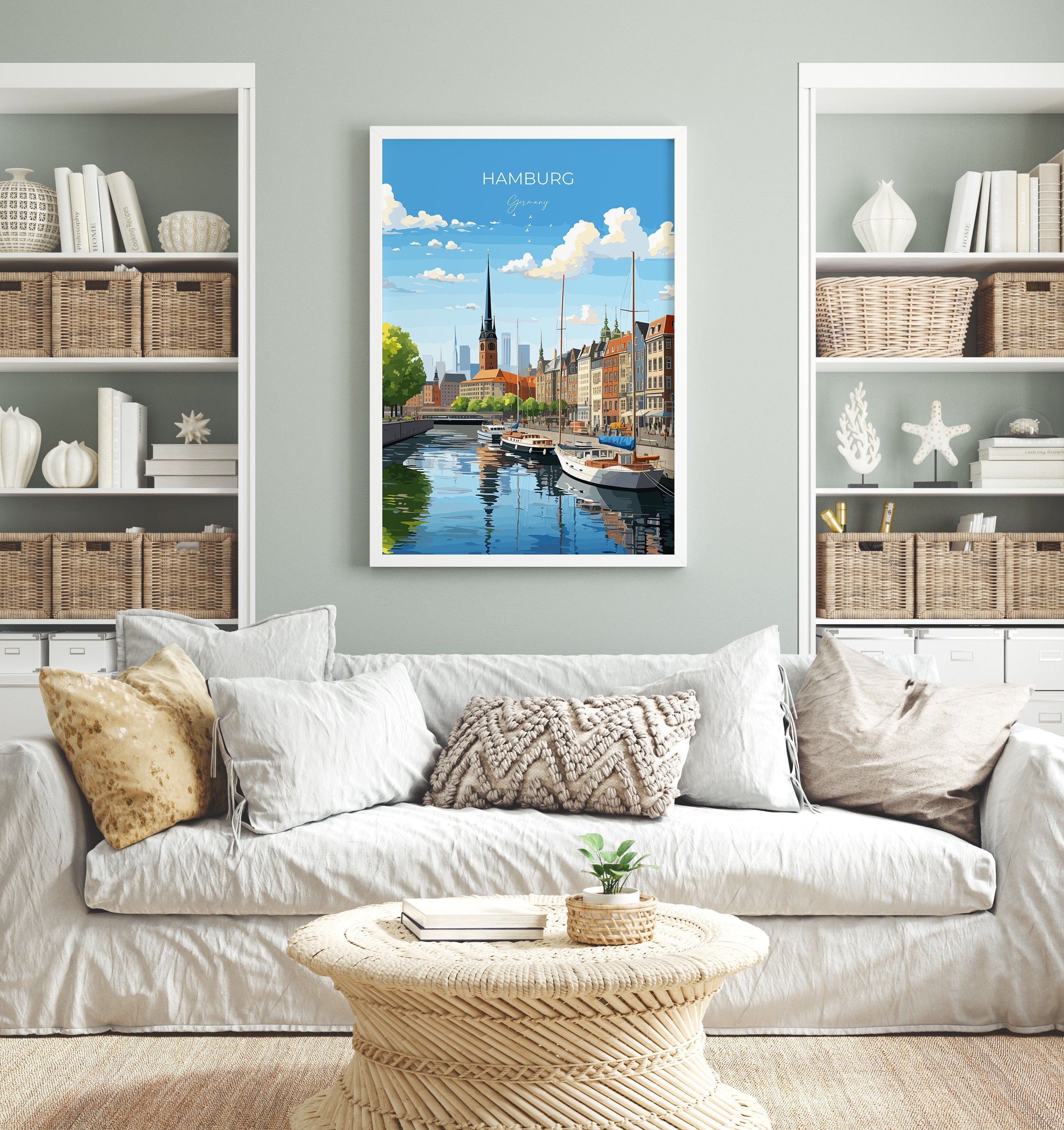 Hamburg Travel Print Wall Art, Travel Poster of Hamburg, Hamburg Gift Art, Germany Wall Decor Art, Travel Gift NQ Media Designs