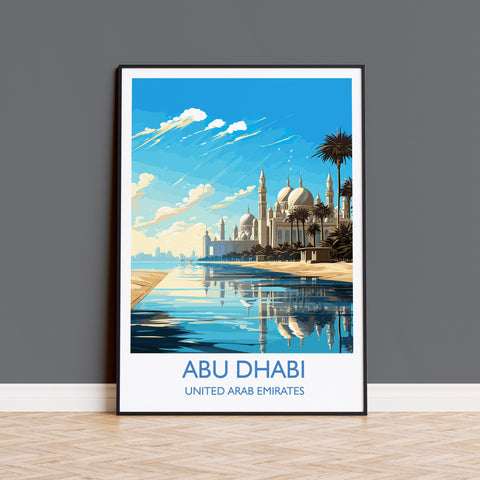 Abu Dhabi Travel Print Wall Art, Travel Poster of Abu Dhabi , United Arab Emirates, Abu Dhabi  Art Gift, Wall Art Travel Gift