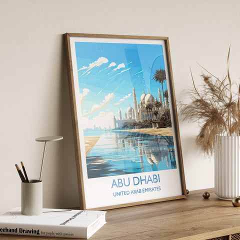 Abu Dhabi Travel Print Wall Art, Travel Poster of Abu Dhabi , United Arab Emirates, Abu Dhabi  Art Gift, Wall Art Travel Gift