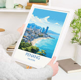Penang Travel Print Wall Art, Travel Poster of Penang, Malaysia, Penang Art Gift, Wall Art Travel Gift NQ Media Designs