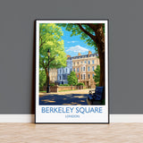 Berkeley Square Wall Art Travel Poster, Travel Print of Berkeley Square, London Poster, Berkeley Square Art Gift, London Art UK Travel Gift NQ Media Designs