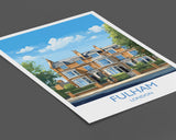 Fulham Travel Poster Wall Art, Travel Print of Fulham, London Poster, Fulham Art Gift, London Art UK Travel Gift NQ Media Designs