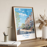 Putney Wall Art Travel Poster, Travel Print of Putney, London Poster, Putney Art Gift, London Art UK Travel Gift NQ Media Designs
