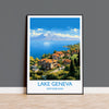 Lake Geneva Travel Print, Travel Poster of Lake Geneva ,Lake GenevaArt Print, Switzerland Wall Print, Geneva Gift,Lake Geneva Artwork