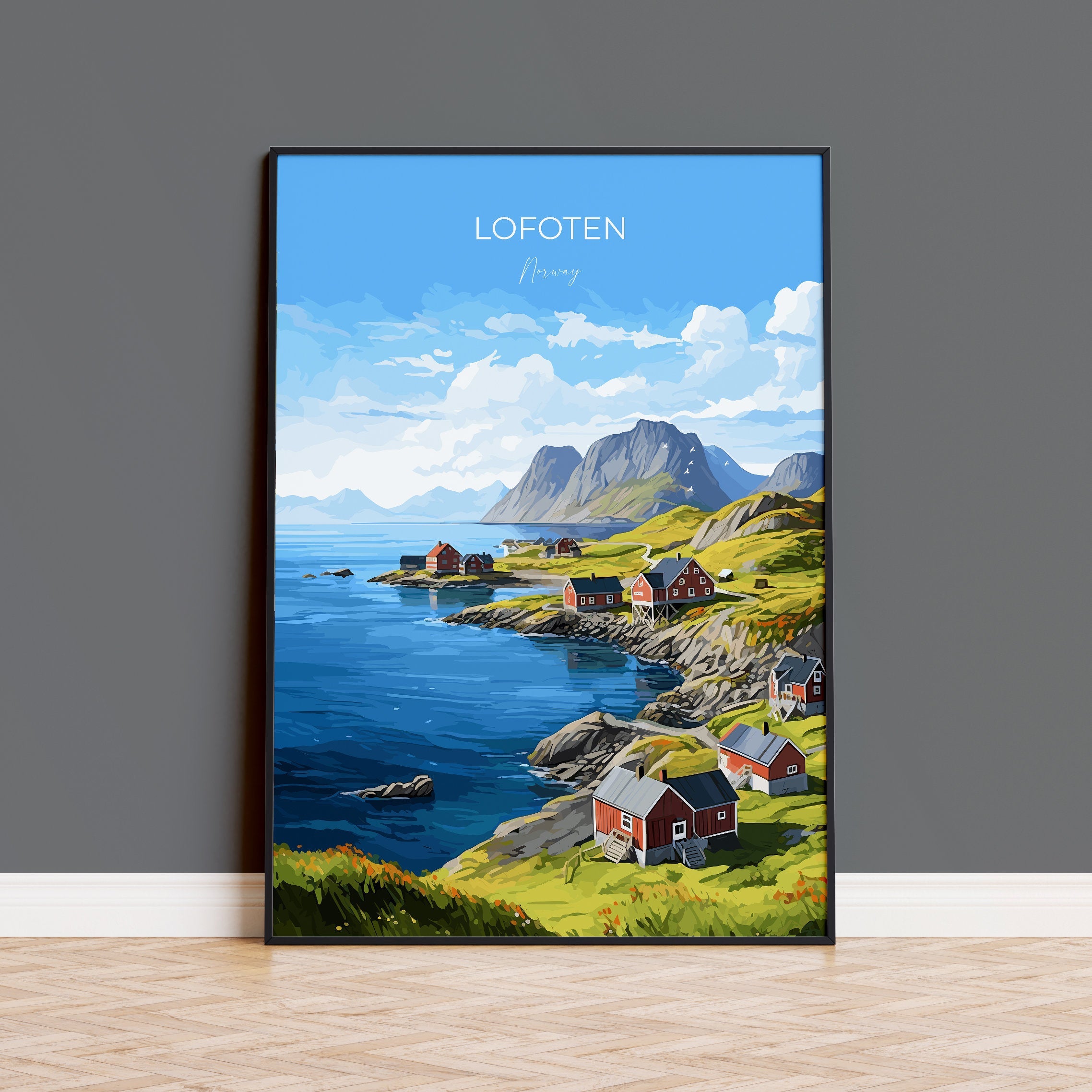 Lofoten Islands Poster, Travel Print of Lofoten,Lofoten Islands Art Print, Norwegian Wall Print, Lofoten Gift,Lofoten Artwork NQ Media Designs