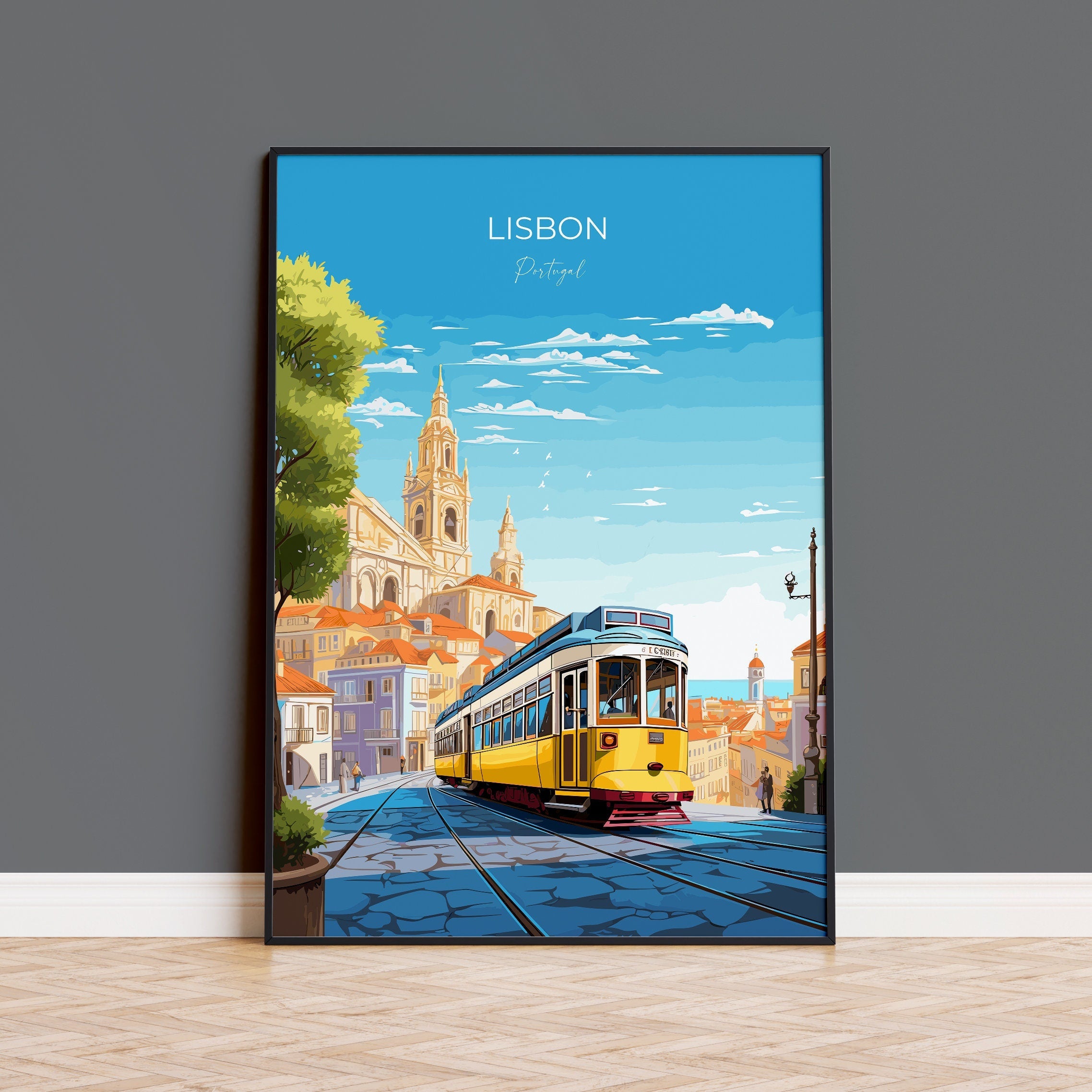 Lisbon Poster, Travel Print of Lisbon,Lisbon Art Print, Portugal Wall Print, Lisbon Gift,Lisbon Artwork NQ Media Designs