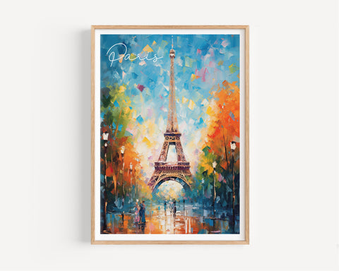 Paris Eiffel Tower Print, Travel Poster of Eiffel Tower Paris, Abstract Art , Paris Art Gift, France, Wall Art Print