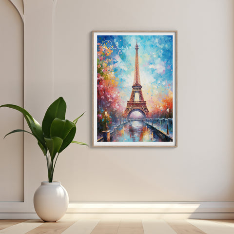 Eiffel Tower Paris Wall Art Print, Travel Poster of Eiffel Tower Paris Abstract Art , Paris Art Gift, France, Abstract Art Gift