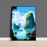 Ha Long Bay Poster, Travel Print of Ha Long Bay, Vietnam, Asia, Ha Long Bay Gift, Vietnam Gift, Wall Art Print NQ Media Designs