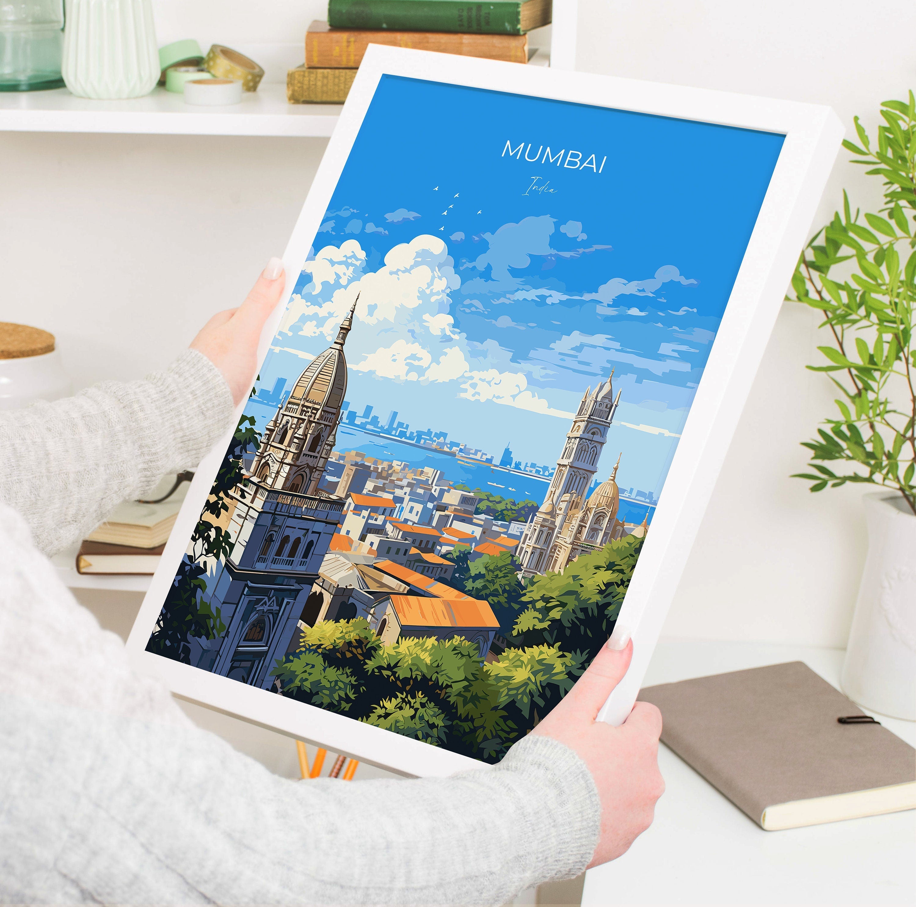 Mumbai Poster, Travel Print of Mumbai, India, Mumbai Art Gift, Wall Art Print NQ Media Designs