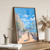 Nice Travel Poster Wall Art, Travel Print of Nice, France, Nice Art Gift, Wall Decor NQ Media Designs