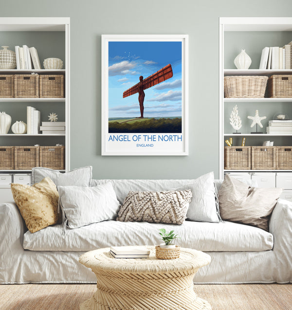 Angel of the North Travel Print Wall Art, Travel Poster of Angel of the North, England, Angel of the North Art Gift, Wall Art Print