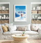 Chamonix Wall Art Travel Poster, Travel Print of Chamonix, Ski Poster, Chamonix Art Gift, France Ski Art Travel Gift NQ Media Designs