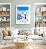 St Anton Wall Art Travel Poster, Travel Print of St Anton, Ski Poster, St Anton Art Gift, Austria Ski Art Travel Gift NQ Media Designs