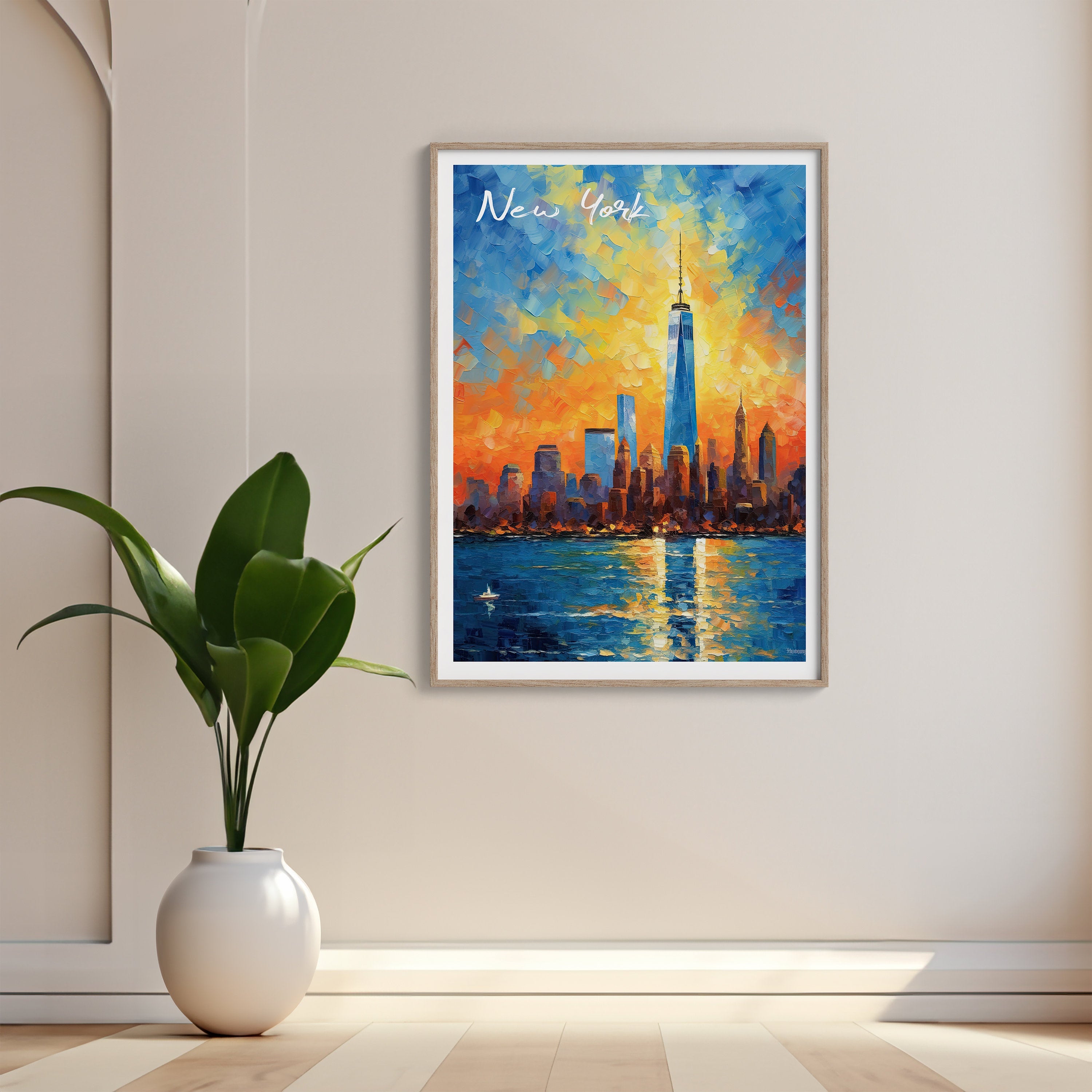 New York Wall Art Print, Travel Poster of New York Skyline Abstract Art , New York Art Gift, USA, Abstract Wall Art Gift NQ Media Designs