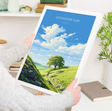 Sycamore Gap Travel Print, Travel Poster of Sycamore Gap, Northumberland, England, Sycamore Gap Gift, Wall Art Print NQ Media Designs