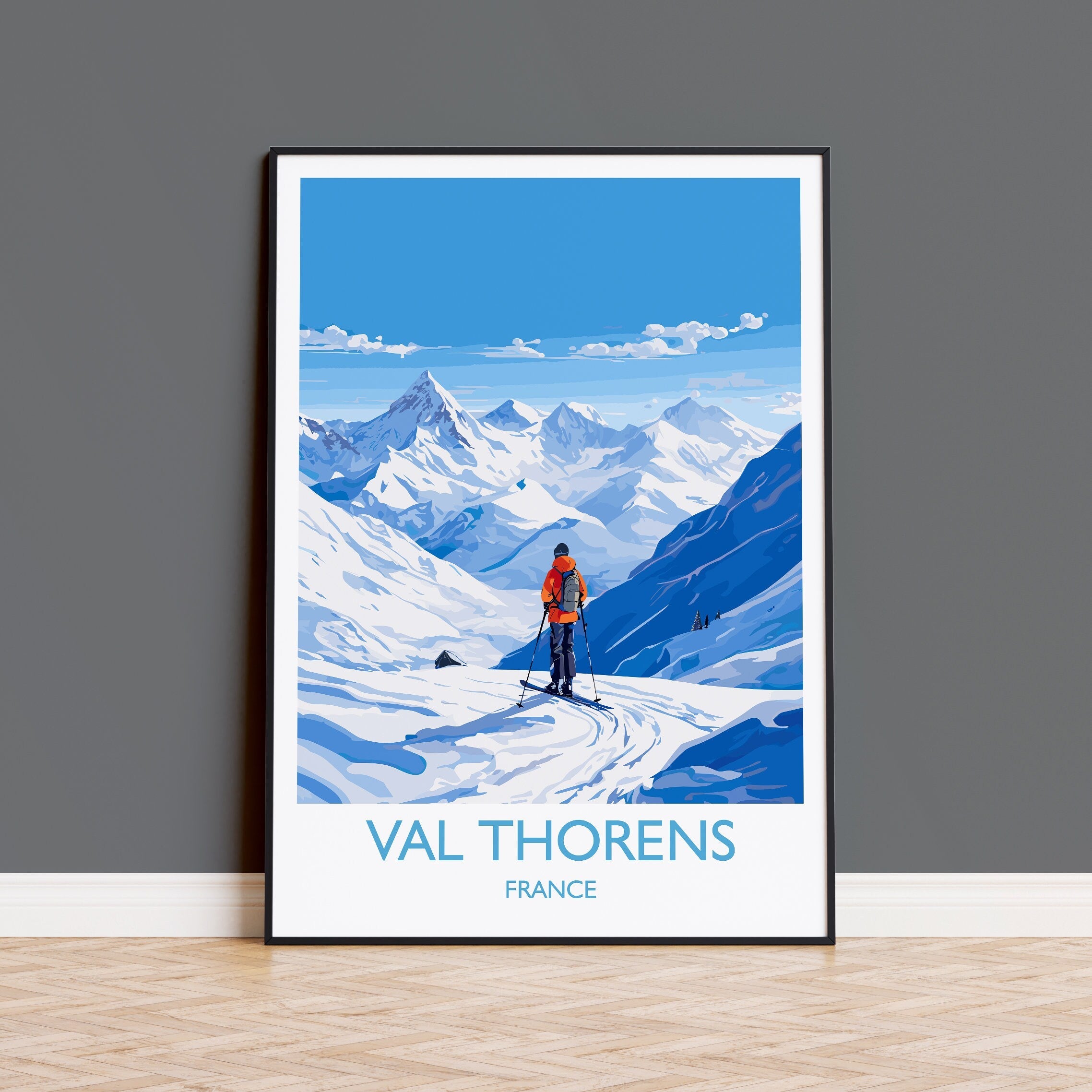 Val Thorens Wall Art Travel Poster, Travel Print of Val Thorens , Ski Poster, Val ThorensArt Gift, France Ski Art Travel Gift NQ Media Designs